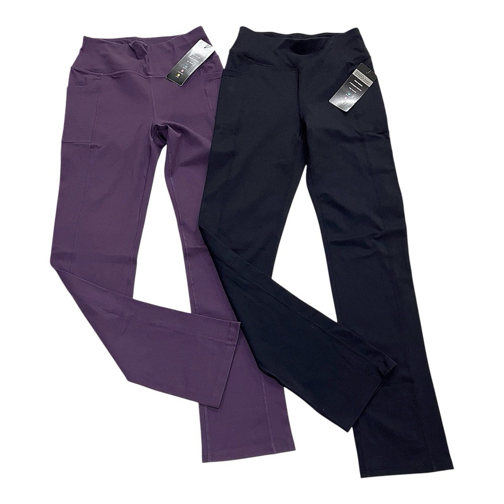Skechers Go Walk Yoga Pants High Waist Flex Technology Black Purple Women's S